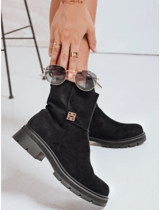 Dámské černé semišové boty FashionStreet ZY1115