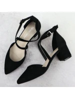 Dámské černé sandály na jehlovém podpatku Sergio Leone SK-830