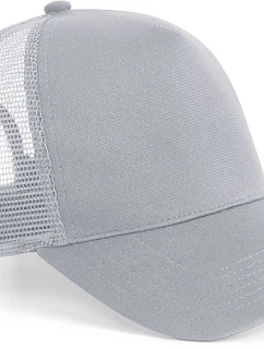 Beechfield B 642 5 panelová Snapback kšiltovka "Microknit Trucker" 53.0642 light grey
