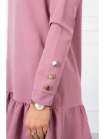 Šaty s volánem tmavě růžové