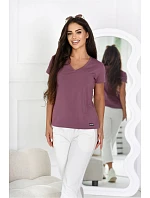 Dámské tričko Serek s krátkým rukávem hnědé - Off Pink