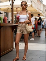 Dámské džínové šortky béžové FashionStreet SY0521