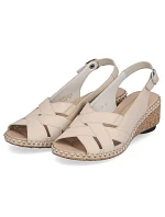 Kožené pohodlné sandály Rieker W RKR682 beige Kožené pohodlné sandály Rieker W RKR682 beige