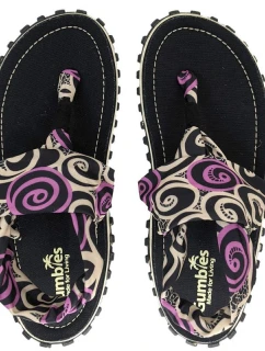 Gumbies - dámské žabky Slingback - BLACK SWIRLS