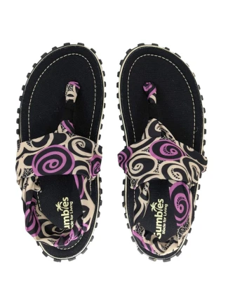 Gumbies - dámské žabky Slingback - BLACK SWIRLS