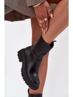 Dámské kotníkové boty na platformě a nízkém podpatku černé Levira Dámské kotníkové boty na platformě a nízkém podpatku černé Levira