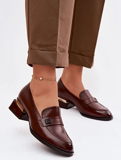 Dámské polobotky na klínu Vinceza 58625 Hnědé