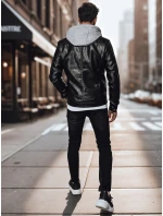 Pánská kožená bunda černá FashionStreet TX4330