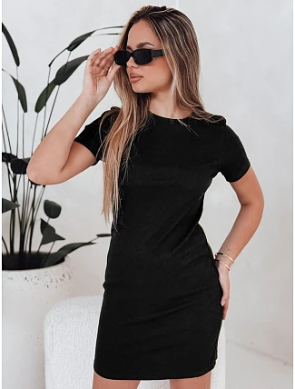 Dámské pruhované mini šaty RIBBINA černé FashionStreet EY2581 Dámské pruhované mini šaty RIBBINA černé FashionStreet EY2581