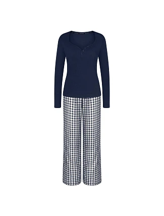Dámské pyžamo Elevated Sets PK LSL 01 Blue modré - TRIUMPH Dámské pyžamo Elevated Sets PK LSL 01 Blue modré - TRIUMPH