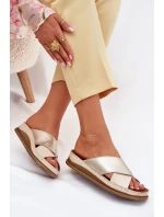 Kožené Dámské Sandály Na Platformě Maciejka L4986-37 Béžovo-Zlaté