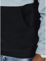 Pánská základní mikina s kapucí s modrými a černými pruhy FashionStreet BX5900