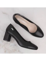 Černé lodičky Sergio Leone W SK314A s ozdobným sloupkem Černé lodičky Sergio Leone W SK314A s ozdobným sloupkem