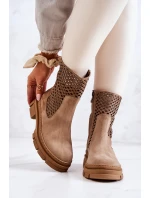 Kožené boty Workers Nicole Světle hnědé 2711