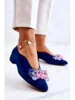 Elegantní Semišové Boty S Dekorací námořnická modrá McQueen