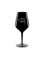 TEKUTÝ DÁREČEK - černá nerozbitná sklenice na víno 470 ml TEKUTÝ DÁREČEK - černá nerozbitná sklenice na víno 470 ml