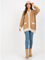 Dámský svetr LC SW 0258.03P Hnědo-béžová - Rue Paris