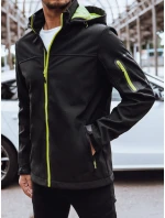 Pánská softshellová bunda s kapucí černá FashionStreet TX4473