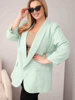 Dámská plus size elegantní sako mátová