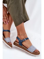 Dámské Sandály S Pletením Na Pásku Modré Inblu GS000050