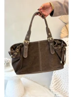 Kožená semišová kabelka tmavě béžová Ovelia