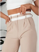 Dámské kalhoty s širokými nohavicemi GINZOM béžové FashionStreet UY1900