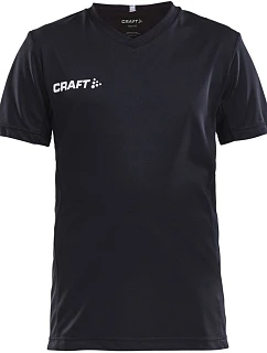 Craft Teamwear Squad Go Jersey Solid Jr Dětské sportovní tričko s výstřihem do V 82.5582 black