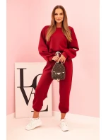 Komplet mikina + kalhoty máslově švestková