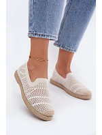 Dámské síťované espadrilles z textilu světle béžové Candessa