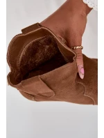 Dámské kozačky – kovbojky z přírodní velurové kůže Beretta – camel