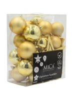 DEKORATIVNÍ PLASTOVÉ CETKY BEZPEČNÉ 40KS ZLATÁ SLÍDA