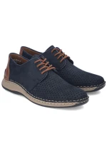 Rieker 05226-14 námořnicky modrá kožená polobotka s prolamovanou podrážkou