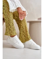 Dámské Tenisky Na Platformě S Dekorativním Šněrováním Bílé Mistra