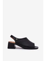 Kožené Dámské Sandály Na Klínku Maciejka 06975-01 Černé
