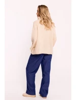 M822 Trapézový svetr s rolákem - béžový M822 Trapézový svetr s rolákem - béžový