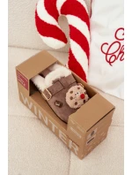 Dámské pantofle s ozdobami a sponou, zateplené kožíškem – hnědé Thalora Dámské pantofle s ozdobami a sponou, zateplené kožíškem – hnědé Thalora