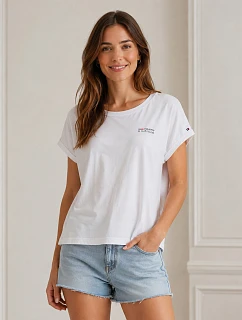 Dámské tričko UW0UW03632 YBR bílé - Tommy Hilfiger