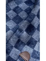 Tmavě modrá sportovní dámská károvaná mikina (amg-62)