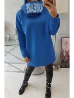 Chrpově modrá mikina s kapucí Chrpově modrá mikina s kapucí