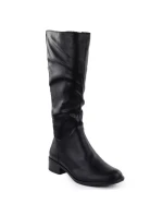 Dámské černé kožené boty Jezzi ASA198-19 Dámské černé kožené boty Jezzi ASA198-19