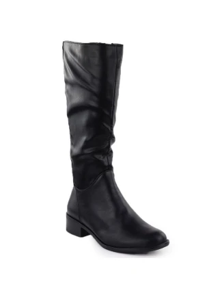 Dámské černé kožené boty Jezzi ASA198-19 Dámské černé kožené boty Jezzi ASA198-19