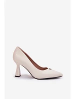 Elegantní Lodičky Na Rozšiřující Se Špici Vinceza 62222 Béžové