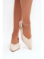 Lakované baleríny s přezkou béžové Rinalle