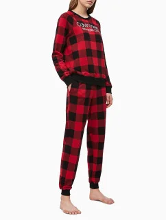 Dámské tepláky QS6302E-5VJ černočervená - Calvin Klein