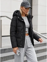 Dámská zimní prošívaná bunda s kapucí, černá, FashionStreet TY5939 Dámská zimní prošívaná bunda s kapucí, černá, FashionStreet TY5939