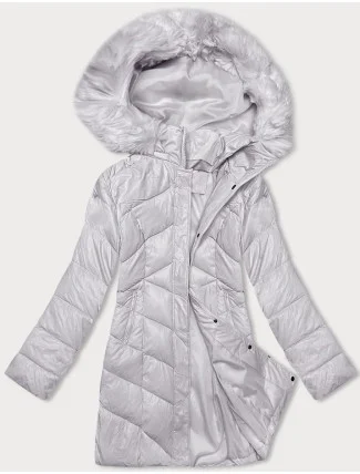 Dámská zimní bunda ve vřesové barvě s kapucí (H-898-107) Dámská zimní bunda ve vřesové barvě s kapucí (H-898-107)