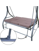 3MÍSTNÁ ZAHRADNÍ HOUPAČKA 194X120X173CM ZOSIA S POLYKARBONÁTOVOU STŘÍŠKOU