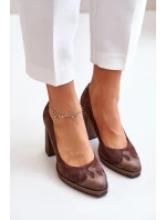 Semišové Čerpadla Na Podpatku Hnědé Laura Messi 2702 Semišové Čerpadla Na Podpatku Hnědé Laura Messi 2702