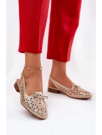 Dírové baleríny s odhalenou patou zlaté Navinnia