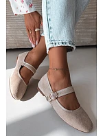 Baleríny s páskem a zlatým sponou světle béžové Kelisa Baleríny s páskem a zlatým sponou světle béžové Kelisa